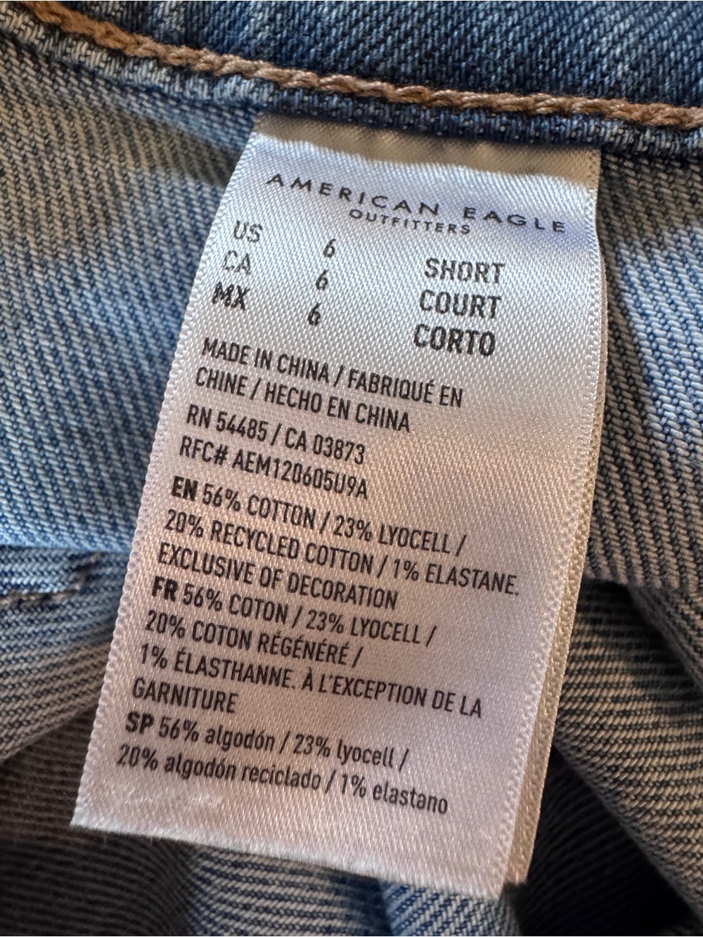 America Eagle Stovepipe cropped jeans size 6 short Light Blue Wide-Leg - Picture 8 of 10